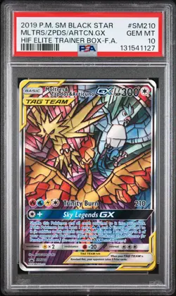 2019 POKEMON SM BLACK STAR PROMO FULL ART/MOLTRES & ZAPDOS & ARTICUNO GX PSA 10 - Image 1