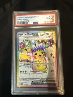 Pokemon Pikachu EX 2024 SSP En-Surging Sparks #219 Ultra Rare - Image 1