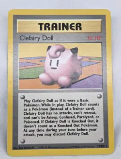 Pokemon TCG Clefairy Doll Base Set Trainer 70/102 Unlimited Rare - Image 1