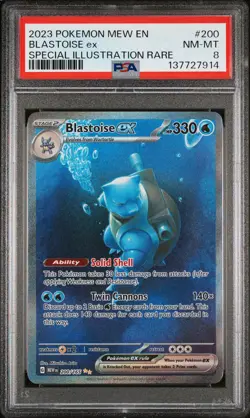 2023 POKEMON MEW EN-151 SPECIAL ILLUSTRATION RARE #200 BLASTOISE EX PSA 8 - Image 1