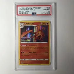 2020 Pokemon SWSH BSP Charizard Holo Prerelease #066 PSA 10 - Image 1