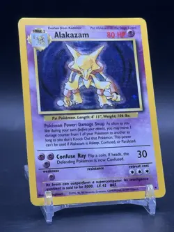 Alakazam 1/102 MP-LP Holo Rare Base Set 1999 Pokemon TCG - Image 1