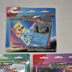 Pokemon Prismatic Evolutions tech sticker collection set of 3 Eevee Eevolutions - Image 4