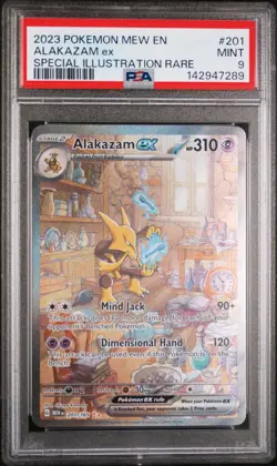 2023 POKEMON MEW EN-151 SPECIAL ILLUSTRATION RARE #201 ALAKAZAM EX PSA 9 - Image 1