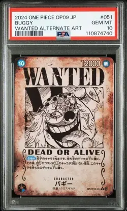 ONE Piece PSA 10 SEQ Sequential Number Set Wanted Buggy Shanks Teach Luffy Roger - Image 5