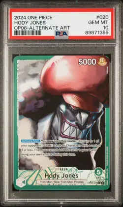 HODY JONES 2024 One Piece Wings of the Captain English OP06 #020 PSA 10 Alt Art - Image 1