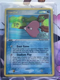 Pokemon TCG Luvdisc EX Crystal Guardians 7/100 Reverse Holo Rare Card - Image 1