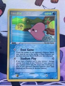Pokemon TCG Luvdisc EX Crystal Guardians 7/100 Reverse Holo Rare Card - Image 3