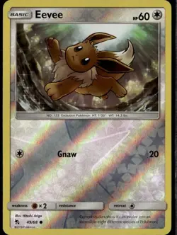 Eevee (49) Common Hidden Fates 49/68 Colorless Reverse Holo Pokemon Card - Image 1