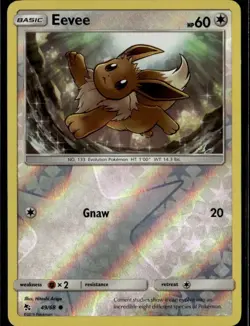 Eevee (49) Common Hidden Fates 49/68 Colorless Reverse Holo Pokemon Card - Image 1