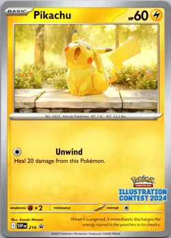 Pikachu - Illustration Contest 2024 Promo SV Scarlet & Violet Promo Cards 214 NM - Image 1