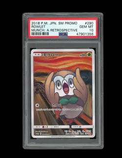 POKEMON PSA 10 GEM MINT ROWLET 2018 SCREAM JAPANESE PROMO MUNCH CARD 290/SM-P - Image 1