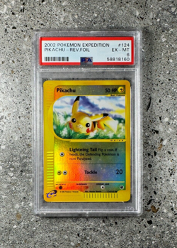 Pokemon TCG Cards Pikachu 124/165 Expedition Reverse Holo PSA 6 EX-MT - Image 1