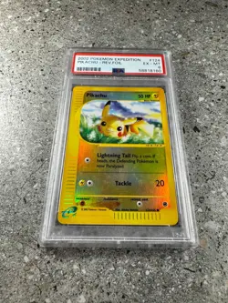 Pokemon TCG Cards Pikachu 124/165 Expedition Reverse Holo PSA 6 EX-MT - Image 3