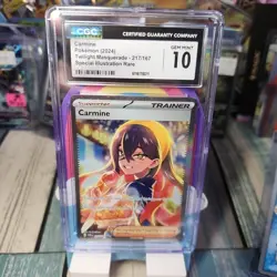 Pokemon CGC 10 Carmine 217/167 2024 Twilight Masquerade 217/167 Gem Mint SIR - Image 1