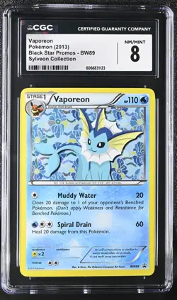 CGC 8 Vaporeon 2013 Black Star Promos BW89 Sylveon Collection Pokemon Card - Image 1