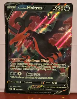 Pokemon card TCG Galarian Moltres V Chilling Reign 097/198 Holo ULTRA RARE NM - Image 1