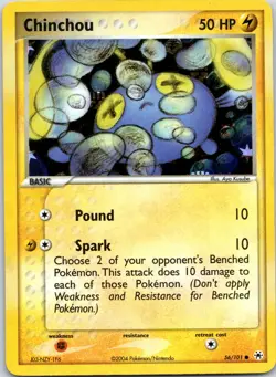 Chinchou #56/101 Holo Hidden Legends Pokemon Near Mint - Image 1