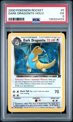 PSA 5 Dark Dragonite #5 - Team Rocket Holo Pokemon Card - Pokemon TCG - Image 1