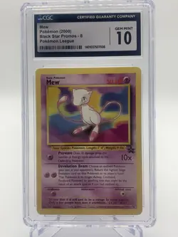 2000 POKEMON BLACK STAR PROMOS POKEMON LEAGUE #8 MEW CGC 10 GEM MINT - Image 1