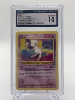 2000 POKEMON BLACK STAR PROMOS POKEMON LEAGUE #8 MEW CGC 10 GEM MINT - Image 2