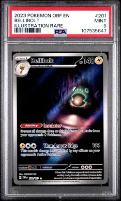 2023 POKEMON OBF EN-OBSIDIAN FLAMES ILLUSTRATION RARE #201 BELLIBOLT PSA 9 - Image 1