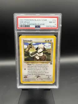2001 Smeargle Black Star Promo Pokemon League #32 PSA 8 - Image 1