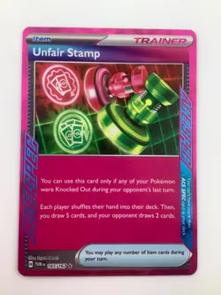 Pokemon TCG Unfair Stamp 165/167 Twilight Masquerade ACE Spec Rare NM - Image 1