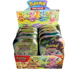 Pokemon TCG SV8.5 Prismatic Evolutions Mini Tin Display Factory Sealed Tins - Image 1