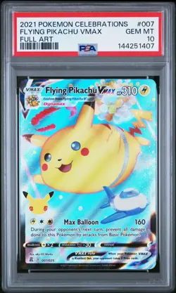 Pokemon Celebrations Flying Pikachu VMAX Full Art 007/025 PSA 10 Gem Mint - Image 1