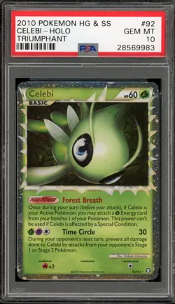 Pokemon Celebi Prime Triumphant Holo Ultra Rare #92 PSA 10 Gem Mint - Image 1