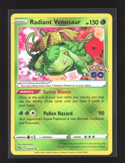 Pokemon Pokemon GO #004/078 Holo Radiant Rare Radiant Venusaur - Image 1