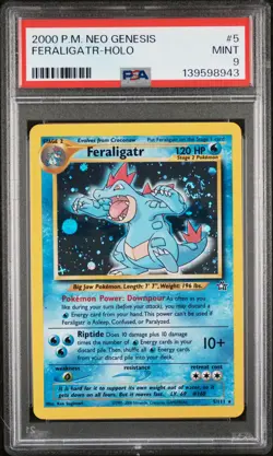 2000 POKEMON NEO GENESIS #5 FERALIGATR-HOLO PSA 9 - Image 1
