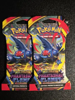 Pokemon Mega Evolution Phantasmal Flames Booster Pack Art Set 2 Pack Lot SEALED - Image 1