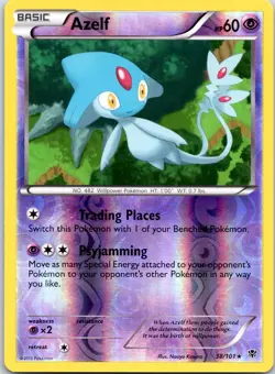 Azelf #38/101 Reverse Holo Rare Plasma Blast Pokemon NM - Image 1