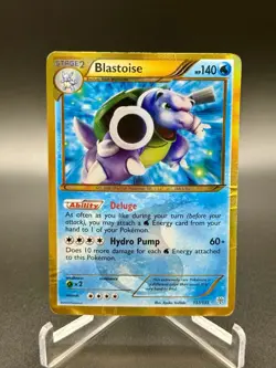 Pokemon TCG Blastoise Secret Rare 137/135 Plasma Storm Heavily Played Damaged - Image 1