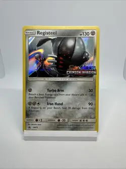 Registeel Holo Crimson Invasion Pokemon Prerelease Promo rare Near Mint SM75 - Image 1