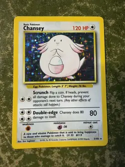 Chansey Base Set Holo Rare 3/102 Pokemon Card WOTC - Image 1