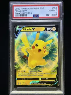 PSA 10 Pikachu V SWSH198 Black Star Promo 2022 Pokemon Card Gem Mint - Image 1
