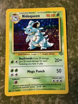 Nidoqueen 7/64 Holo Jungle Set Pokemon Card WOTC Played - Image 1