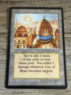 MTG Magic the Gathering City of Brass Arabian Nights Vintage LP/NM Condition - Image 1