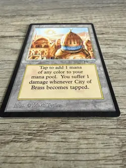 MTG Magic the Gathering City of Brass Arabian Nights Vintage LP/NM Condition - Image 2