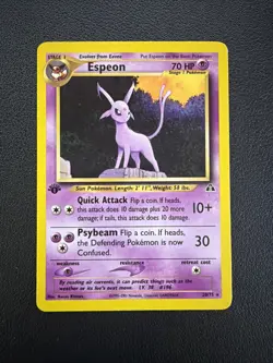 Pokemon 2001 Neo Discovery Espeon 1st Edition Non Holo #20/75 LP - Image 1