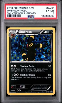 2013 POKEMON BLACK & WHITE PROMO #BW93 UMBREON-HOLO SYLVEON COLL-PROMO PSA 6 - Image 1