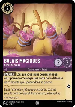 47/204 FOIL ⭐ Balais magiques, Armes de seaux | carte Disney Lorcana FR (2023) - Image 1