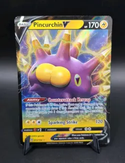 Pokemon - Pincurchin V - 072/192 - SWSH Rebel Clash - Half Art Card - Image 1