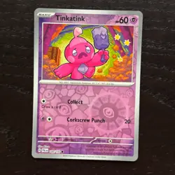 Tinkatink 100/193 Pokemon Paldea Evolved SV02 Reverse Holo Common Card NM - Image 1
