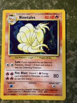 Ninetales 12/102 Base Set Holo Rare Vintage WOTC Pokemon Card 1999 NM/EX - Image 1