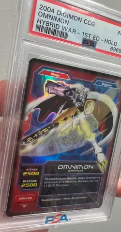 PSA 9 Omnimon DM-133 Holo Foil 1st Edition Digimon Card CCG Hybrid Warriors Mint - Image 5