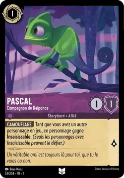 53/204 FOIL ⭐ Pascal, Compagnon de Raiponce | carte Disney Lorcana FR (2023) - Image 1